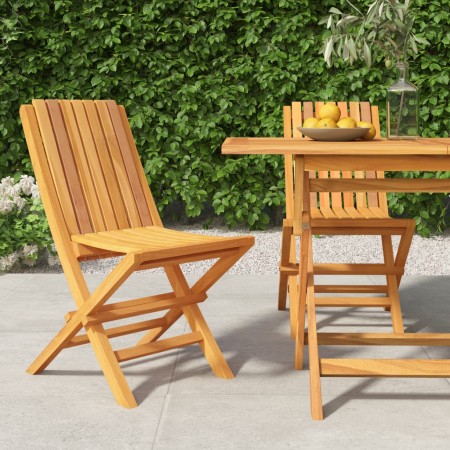 Sedie da Giardino Pieghevoli 2pz 47x47x89cm Legno Massello Teak