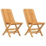 Sedie da Giardino Pieghevoli 2pz 47x47x89cm Legno Massello Teak