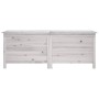 Contenitore Giardino Bianco 150x50x56,5 cm Legno Massello Abete