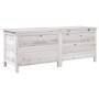 Contenitore Giardino Bianco 150x50x56,5 cm Legno Massello Abete