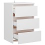 Comodini 2 pz Bianchi 40x35x62,5 cm in Legno Multistrato