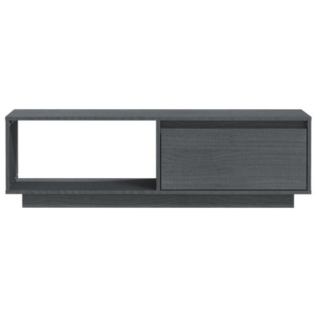 Mobile Porta TV Grigio 110x30x33,5 cm in Legno Massello di Pino