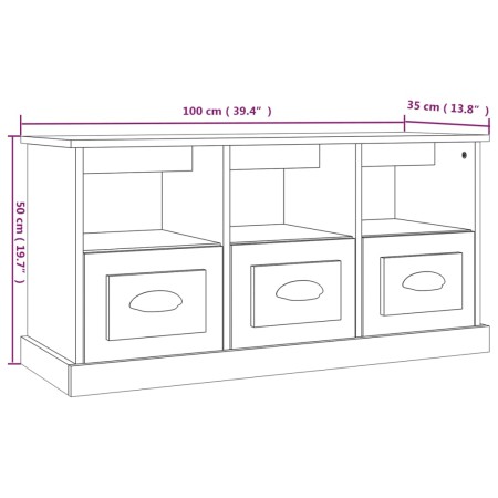 Mobile per TV Grigio Cemento 100x35x50 cm in Legno Multistrato