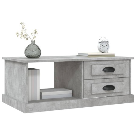 Tavolino Salotto Grigio Cemento 90x50x35 cm Legno Multistrato