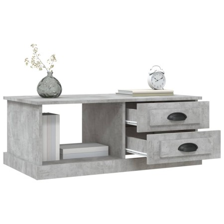 Tavolino Salotto Grigio Cemento 90x50x35 cm Legno Multistrato