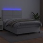 Giroletto Molle con Materasso e LED Bianco 140x190cm Similpelle