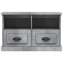 Mobile Porta TV Grigio Cemento 80x35x50 cm in Legno Multistrato