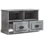 Mobile Porta TV Grigio Cemento 80x35x50 cm in Legno Multistrato