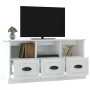 Mobile Porta TV Bianco Lucido 100x35x50 cm in Legno Multistrato