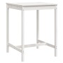 Tavolo da Giardino Bianco 82,5x82,5x110cm Legno Massello Pino