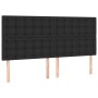 Giroletto a Molle con Materasso e LED Nero 160x200cm Similpelle