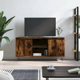 Mobile Porta TV Rovere Fumo 104x35x50 cm in Legno Multistrato