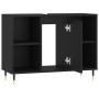 Mobile da Bagno Nero 80x33x60 cm in Legno Multistrato