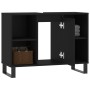 Mobile da Bagno Nero 80x33x60 cm in Legno Multistrato