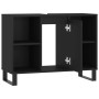 Mobile da Bagno Nero 80x33x60 cm in Legno Multistrato