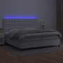 Giroletto Molle con Materasso e LED Bianco 200x200cm Similpelle