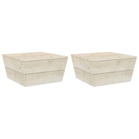 Tavoli da Giardino 2 pz 60x60x30cm in Legno di Abete Impregnato