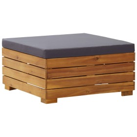 Pouf Modulare 1 pz con Cuscino in Legno Massello di Acacia