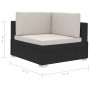 Poltrone Modulari ad Angolo con Cuscini 2 pz Polyrattan Nero