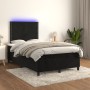 Letto a Molle con Materasso e LED Nero 120x200 cm in Velluto