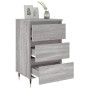 Comodini 2pz Grigio Sonoma 40x35x69 cm in Legno Multistrato