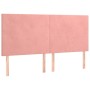 Letto a Molle con Materasso e LED Rosa 180x200 cm in Velluto