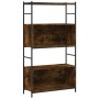 Libreria Rovere Fumo 80x30x145,5cm in Legno Multistrato e Ferro