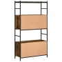 Libreria Rovere Fumo 80x30x145,5cm in Legno Multistrato e Ferro