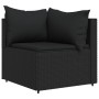 Set Divani da Giardino 3 pz con Cuscini Nero in Polyrattan