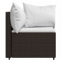 Divani Angolari da Giardino con Cuscini 2pz Polyrattan Marrone