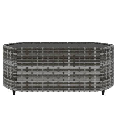 Set Divani da Giardino 3 pz con Cuscini in Polyrattan Grigio