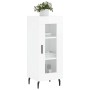 Credenza Bianco Lucido 34,5x34x90 cm in Legno Multistrato