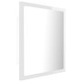 Specchio da Bagno LED Bianco Lucido 40x8,5x37 cm in Acrilico