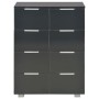 Credenza Nero Lucido 60x35x80 cm in Legno Multistrato