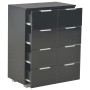 Credenza Nero Lucido 60x35x80 cm in Legno Multistrato