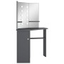 Tavolino da Trucco Angolare con LED Grigio 111x54x141,5 cm