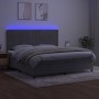 Letto a Molle Materasso e LED Grigio Chiaro 200x200 cm Velluto