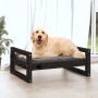 Cuccia per Cani Nera 75,5x55,5x28cm in Legno Massello di Pino