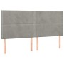 Letto a Molle Materasso e LED Grigio Chiaro 200x200 cm Velluto