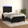 Letto a Molle con Materasso e LED Nero 120x200 cm in Velluto