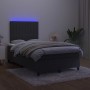 Letto a Molle con Materasso e LED Nero 120x200 cm in Velluto