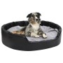 Lettino per Cani Nero e Grigio 99x89x21 cm Peluche e Similpelle