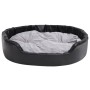 Lettino per Cani Nero e Grigio 99x89x21 cm Peluche e Similpelle