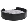 Lettino per Cani Nero e Grigio 99x89x21 cm Peluche e Similpelle