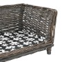 Cesta per Cani con Cuscino Grigio 50x33x30 cm Salice Naturale