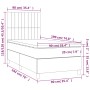 Letto a Molle con Materasso e LED Grigio Scuro 90x190cm Velluto