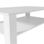 Tavolino da Salotto in Legno Multistrato 100x59x42 cm Bianco