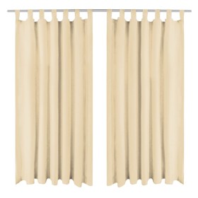 2 Pz Tende in Micro Raso con Passanti 140x225 cm Beige