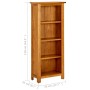 Libreria a 4 Ripiani 45x22x110 cm in Legno Massello di Rovere