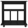 Mobiletto con Ruote Nero 60x45x60 cm in Legno Multistrato